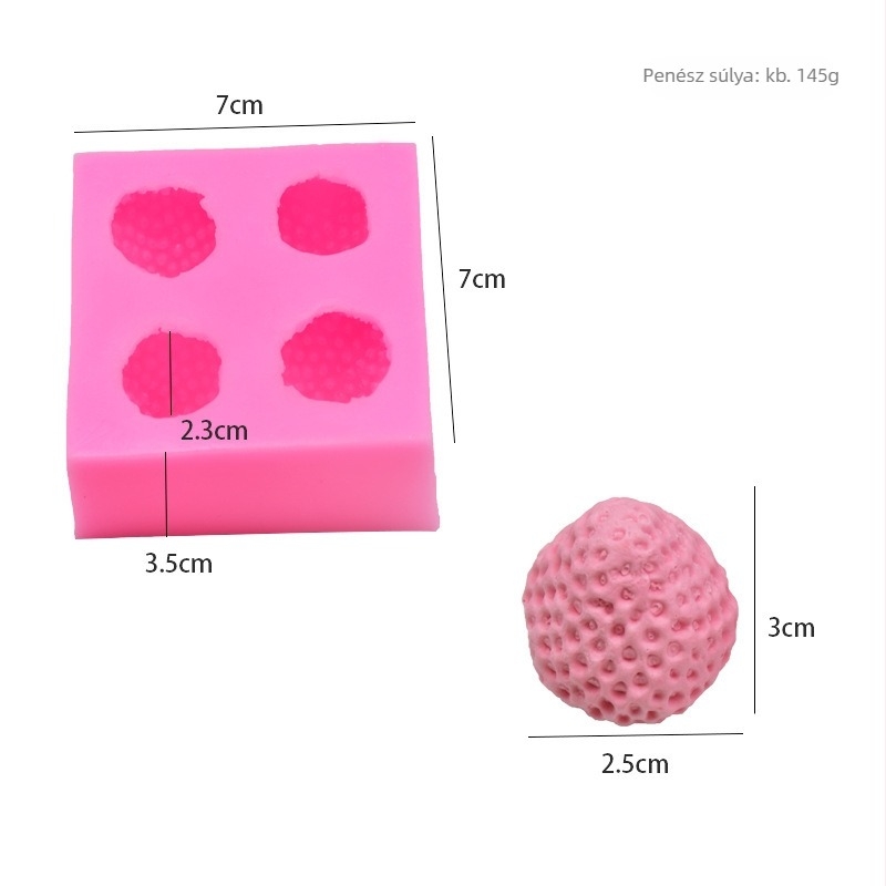3D szilikon forma eper formájú illatos gyertyákhoz és süteményekhez