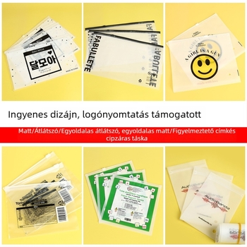 50x60 cm-es extrán vastag, átlátszó CPE EVA matt cipzáras ruhacsomagoló tasak