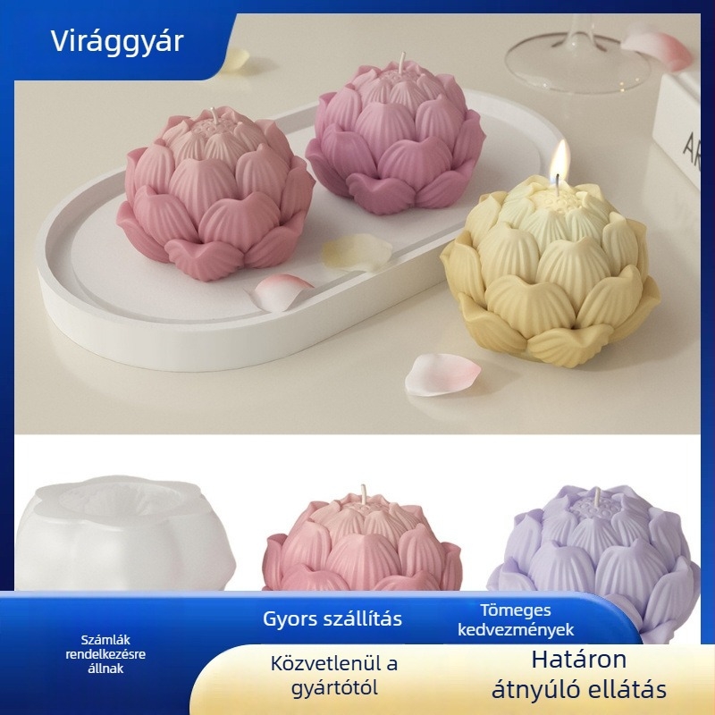 Silikon forma lotusos mousse torta – DIY aromaterápiás gyertya, gyanta csepp és kézműves szappan számára