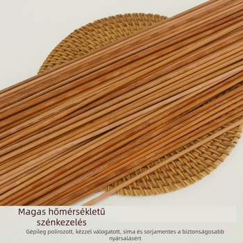 Szénizált bambusznyársak, rendkívül kemények, 3,0 mm átmérő, 30 cm hosszú, egyszer használatos grillhez