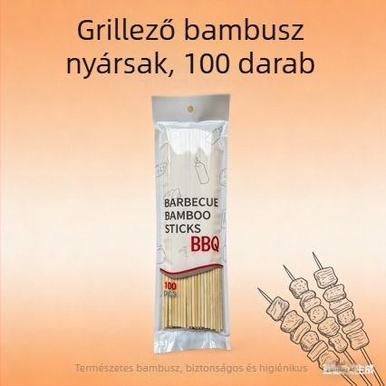Egyszer használatos bambusz nyársak grillhez – kolbász, oden és gyümölcs, szabadtéri kempingezéshez