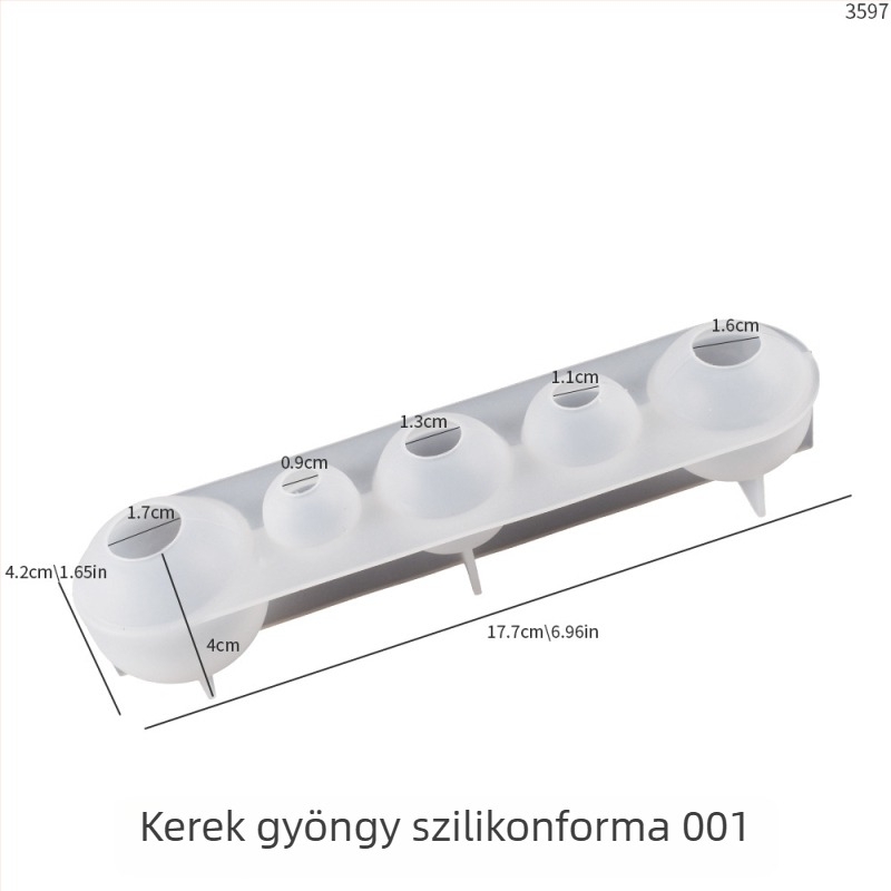 Öt kamrás szilikon forma gömbgyertyákhoz – méretek 20/25/30/35/40 mm