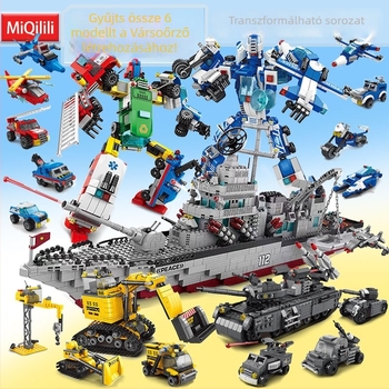LELE BROTHER LEGO-kompatibilis: űr-, katonai és tűzoltó robot puzzle építőelemek gyerekeknek, ABS műanyag, 400–800 darab
