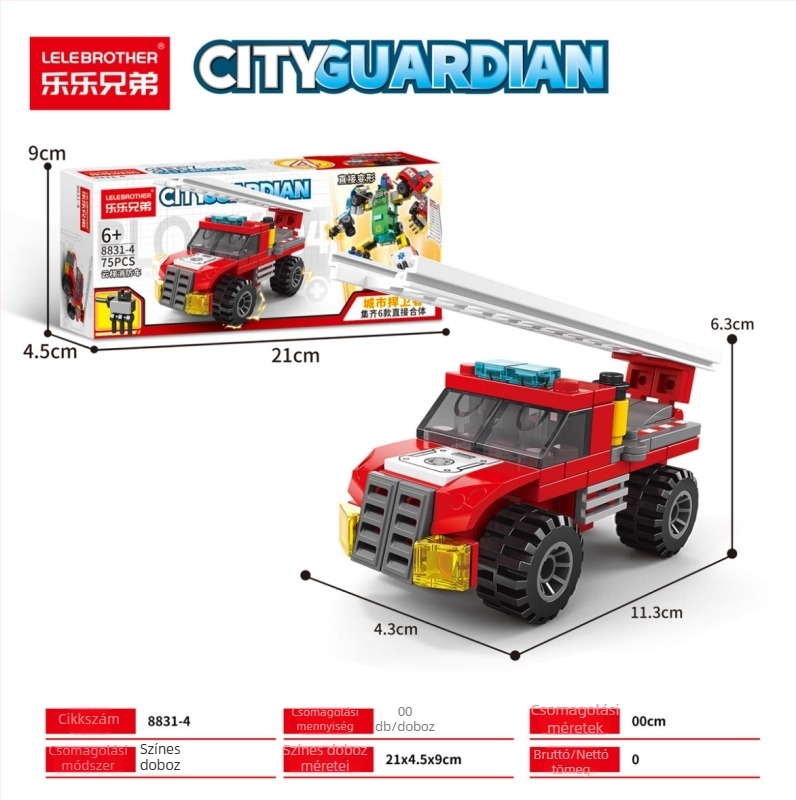 LELE BROTHER LEGO-kompatibilis: űr-, katonai és tűzoltó robot puzzle építőelemek gyerekeknek, ABS műanyag, 400–800 darab