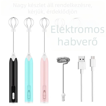 Elektromos kézi habverő tojásokhoz és tejszínhez, kompakt otthoni tejhabosító