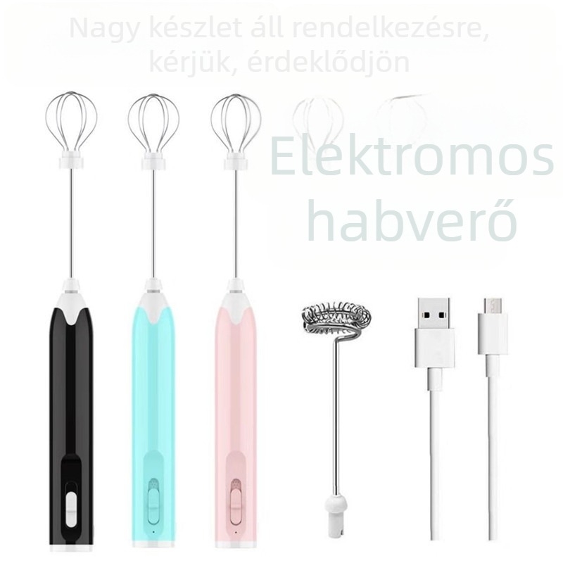 Elektromos kézi habverő tojásokhoz és tejszínhez, kompakt otthoni tejhabosító