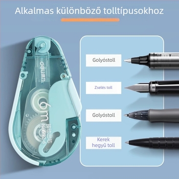 Porálló korrigáló szalag nyomógombos működtetéssel, diákoknak, cserélhető maggal és nagy kapacitással