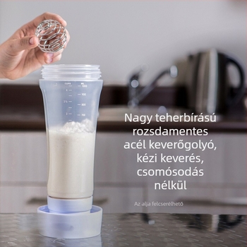 Kézi adagolóval és mérőskálával rendelkező tejhabosító palack a háztartás számára
