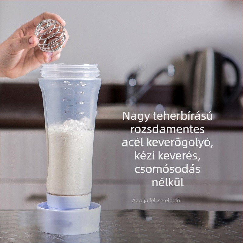 Kézi adagolóval és mérőskálával rendelkező tejhabosító palack a háztartás számára
