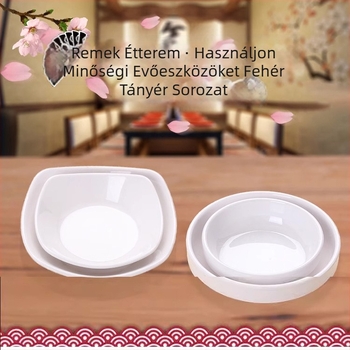 Kétrekeszes melamin tál porcelánhatású, kis mártogatós tál hot pothoz, átmérő 12–14,9 cm
