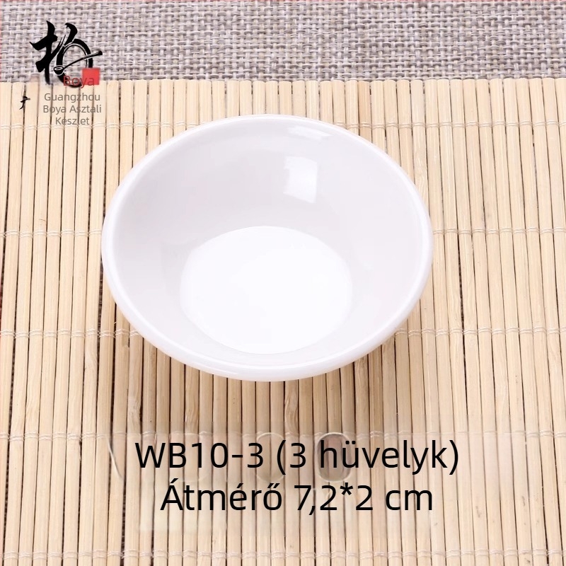 Kétrekeszes melamin tál porcelánhatású, kis mártogatós tál hot pothoz, átmérő 12–14,9 cm