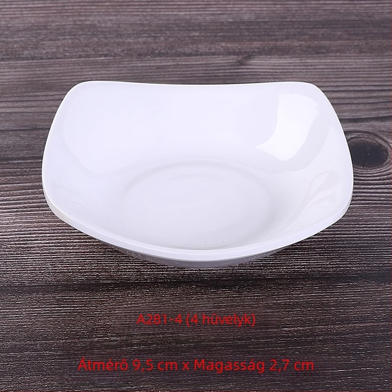 Kétrekeszes melamin tál porcelánhatású, kis mártogatós tál hot pothoz, átmérő 12–14,9 cm