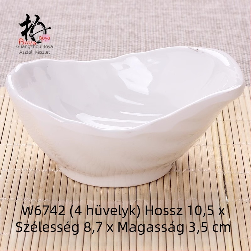 Kétrekeszes melamin tál porcelánhatású, kis mártogatós tál hot pothoz, átmérő 12–14,9 cm