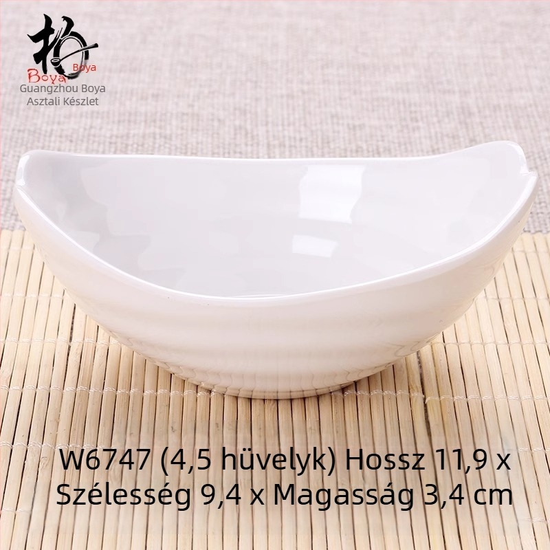 Kétrekeszes melamin tál porcelánhatású, kis mártogatós tál hot pothoz, átmérő 12–14,9 cm