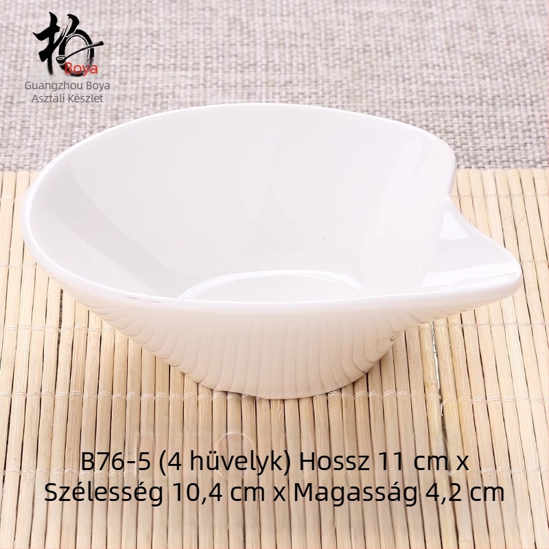 Kétrekeszes melamin tál porcelánhatású, kis mártogatós tál hot pothoz, átmérő 12–14,9 cm