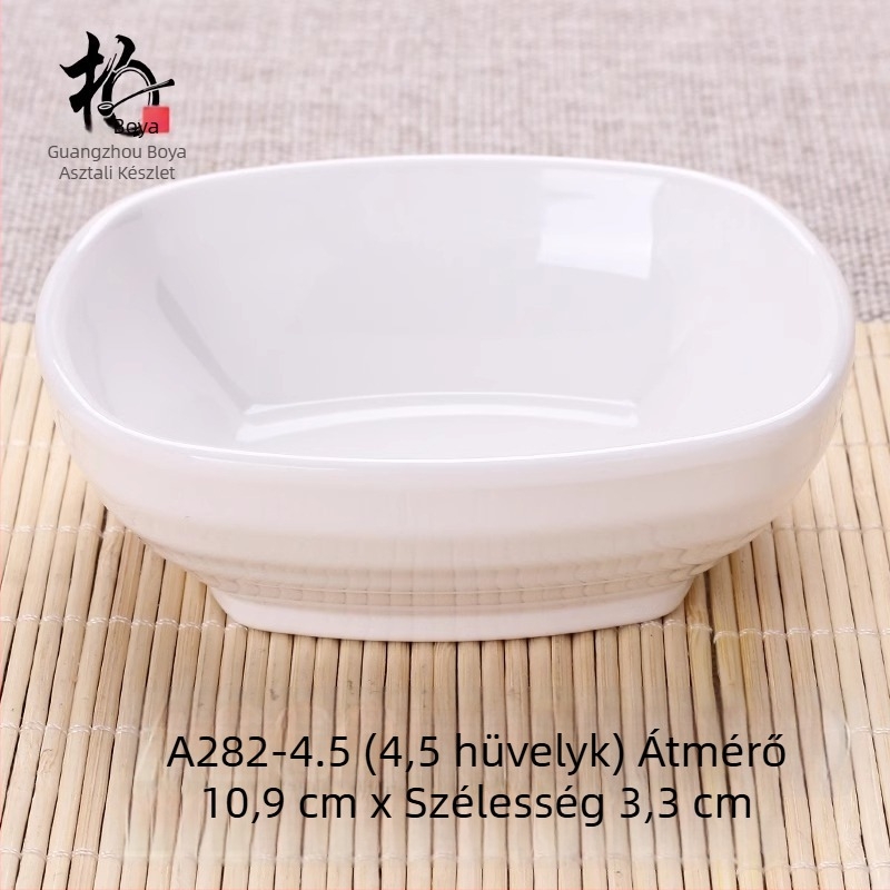 Kétrekeszes melamin tál porcelánhatású, kis mártogatós tál hot pothoz, átmérő 12–14,9 cm
