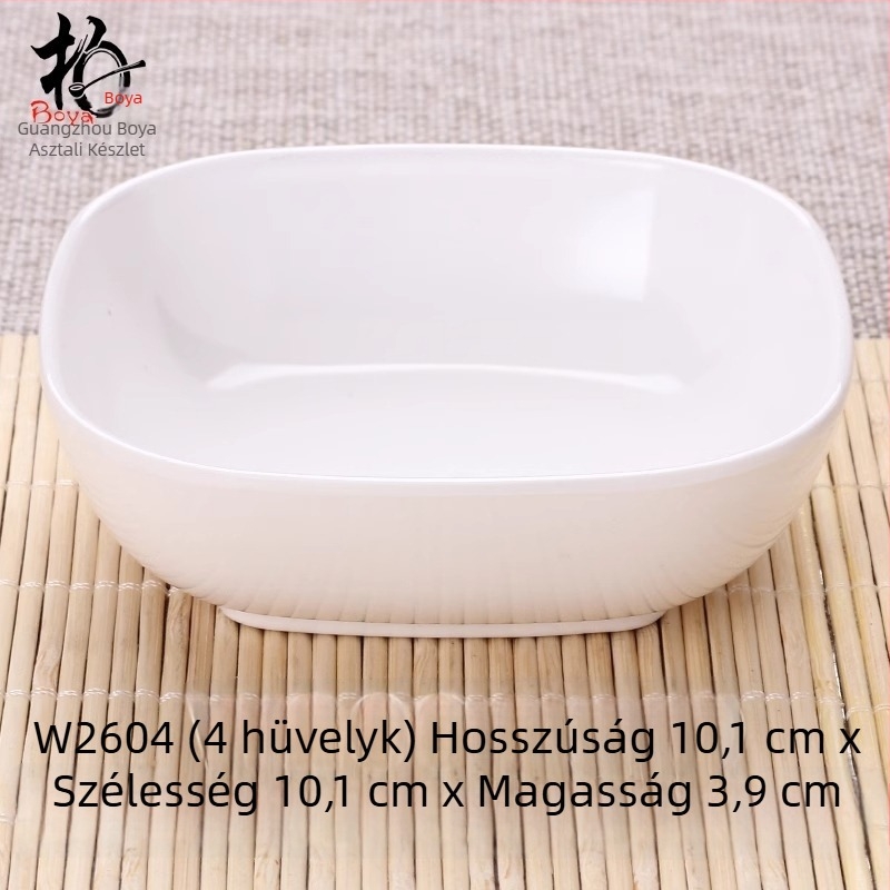 Kétrekeszes melamin tál porcelánhatású, kis mártogatós tál hot pothoz, átmérő 12–14,9 cm