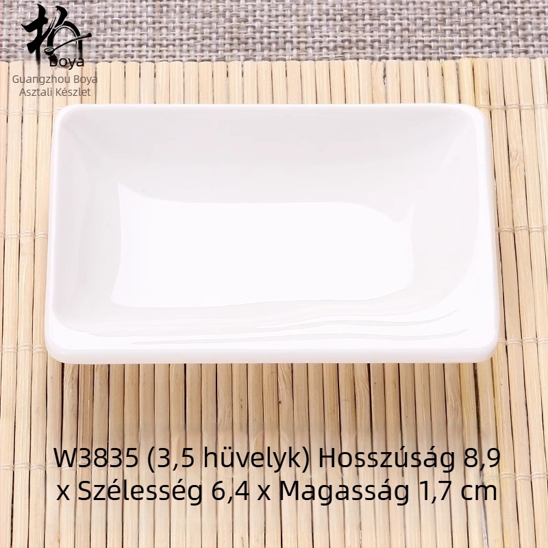 Kétrekeszes melamin tál porcelánhatású, kis mártogatós tál hot pothoz, átmérő 12–14,9 cm