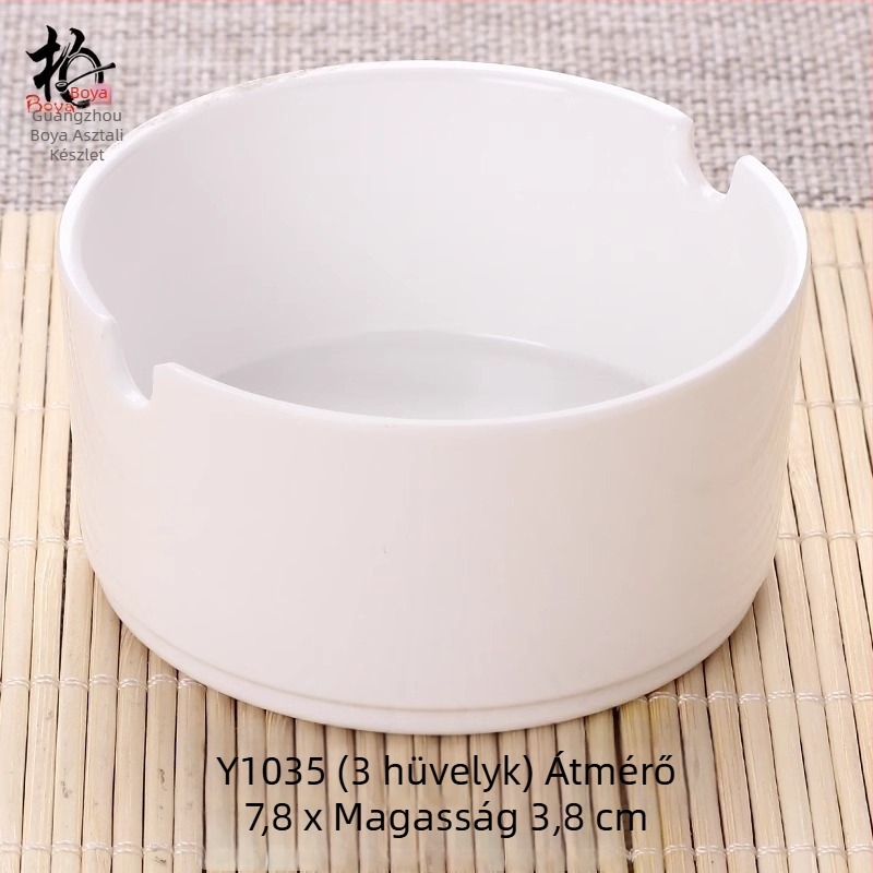 Kétrekeszes melamin tál porcelánhatású, kis mártogatós tál hot pothoz, átmérő 12–14,9 cm