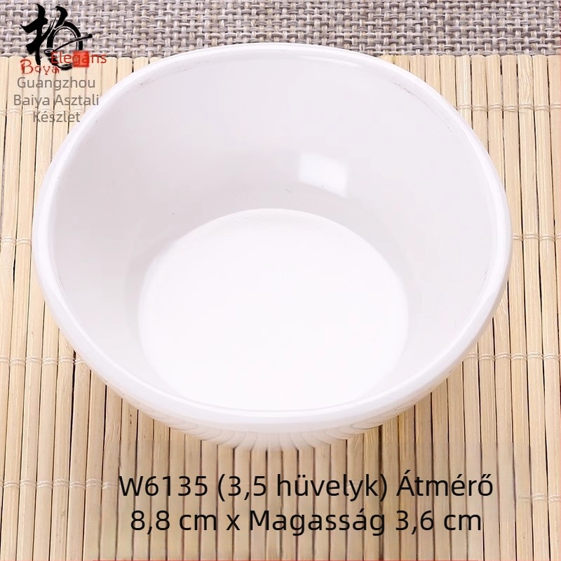 Kétrekeszes melamin tál porcelánhatású, kis mártogatós tál hot pothoz, átmérő 12–14,9 cm