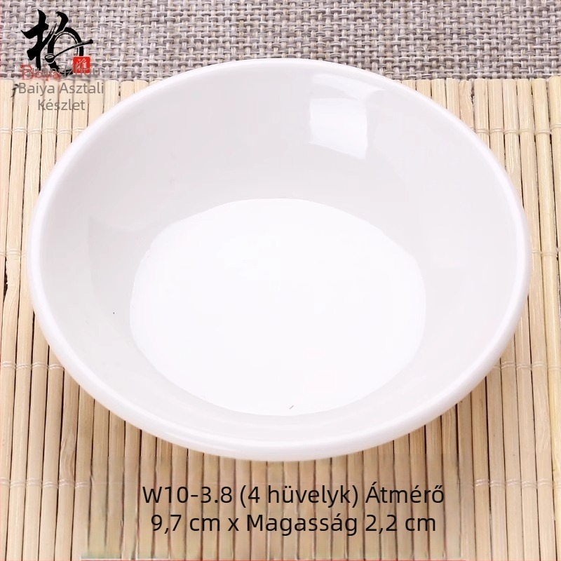 Kétrekeszes melamin tál porcelánhatású, kis mártogatós tál hot pothoz, átmérő 12–14,9 cm