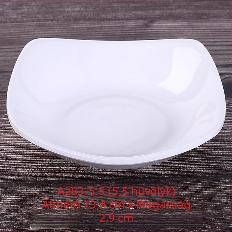 Kétrekeszes melamin tál porcelánhatású, kis mártogatós tál hot pothoz, átmérő 12–14,9 cm