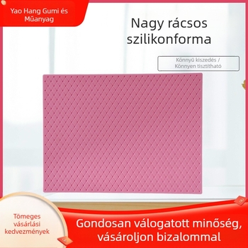 Csipkés szélű szilikon tortaforma, nagy kockás bordúrával, csokoládé és fondant készítéséhez