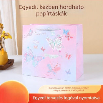 Személyre szabott Pillangó sorozat ajándéktáska – papír kézitáska, nagy kapacitású, születésnapokra, esküvőkre és ünnepekre
