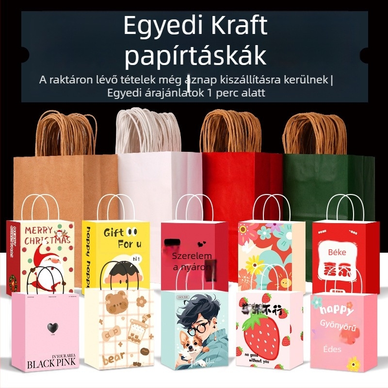 Ökológiai laminált papírzacskó elvitelre tej-tea és kis ajándékok számára