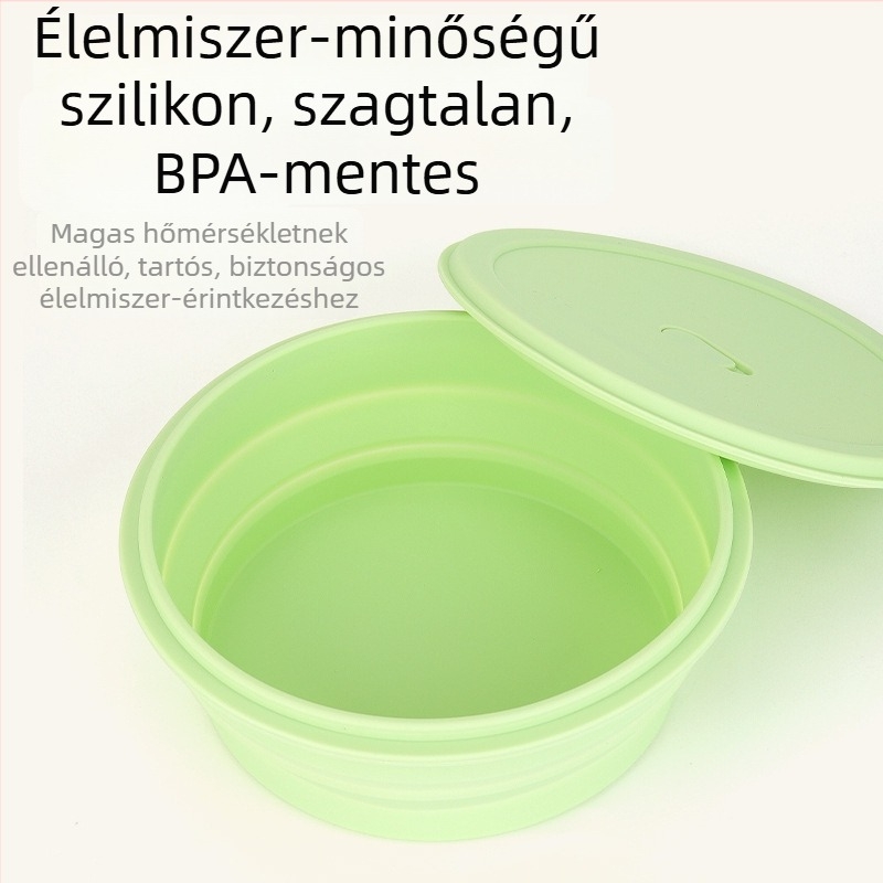 Élelmiszer-minőségű szilikon ebédes doboz, mikrohullámú sütőben használható, hőálló, otthoni Bento doboz és babaétel tál