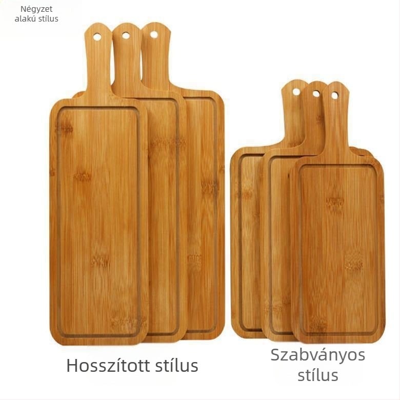 Bambuszból készült tálca - pizza deszka, kerek vagy négyszögletes, átmérő 20 cm