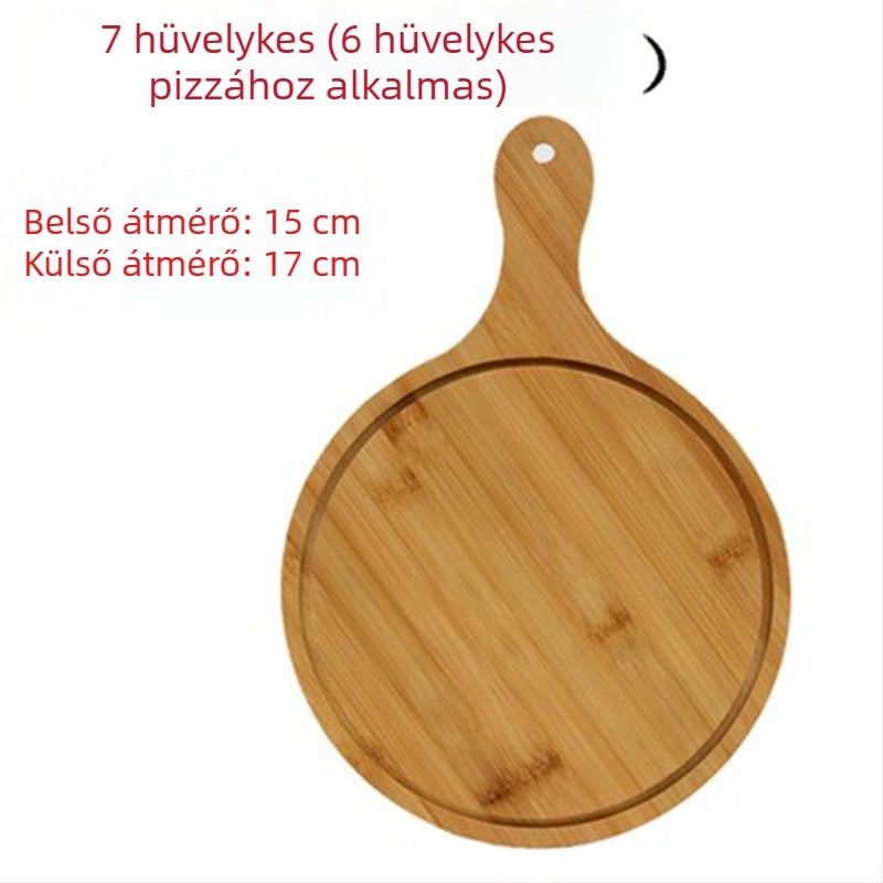 Bambuszból készült tálca - pizza deszka, kerek vagy négyszögletes, átmérő 20 cm