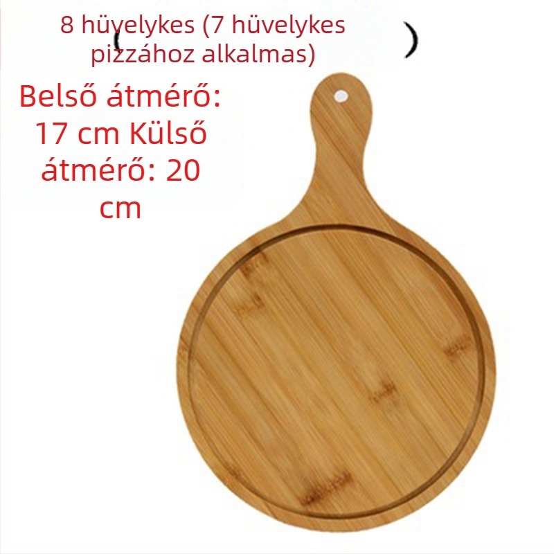 Bambuszból készült tálca - pizza deszka, kerek vagy négyszögletes, átmérő 20 cm