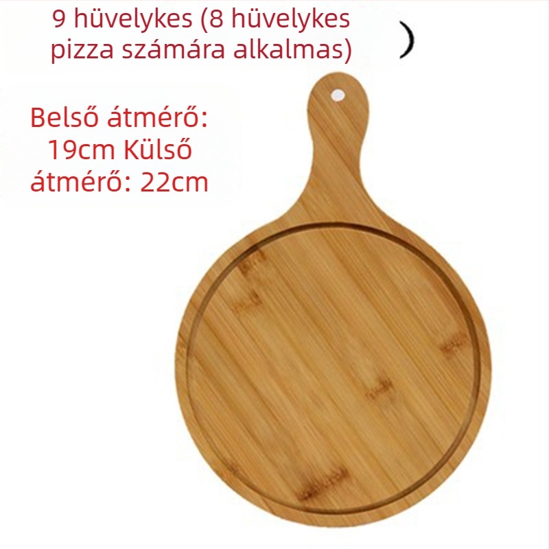 Bambuszból készült tálca - pizza deszka, kerek vagy négyszögletes, átmérő 20 cm