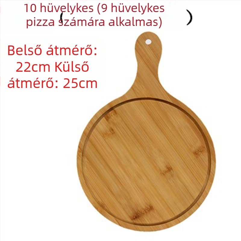 Bambuszból készült tálca - pizza deszka, kerek vagy négyszögletes, átmérő 20 cm