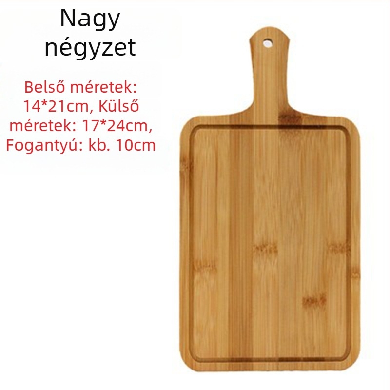 Bambuszból készült tálca - pizza deszka, kerek vagy négyszögletes, átmérő 20 cm