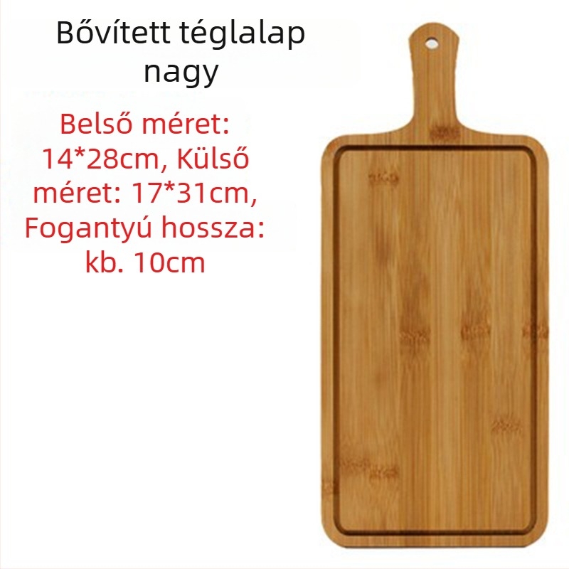 Bambuszból készült tálca - pizza deszka, kerek vagy négyszögletes, átmérő 20 cm
