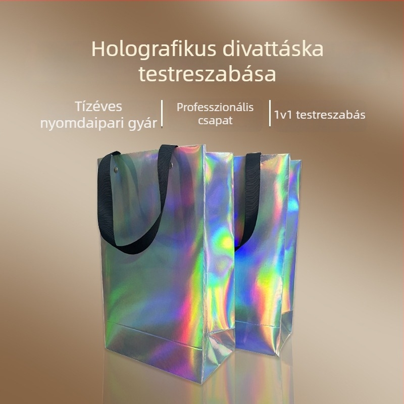 Elegáns ajándékpapírtáskák lézeres nyomtatással és logóval, egyedi méretre szabható speciális papírból készült ruházati táskák