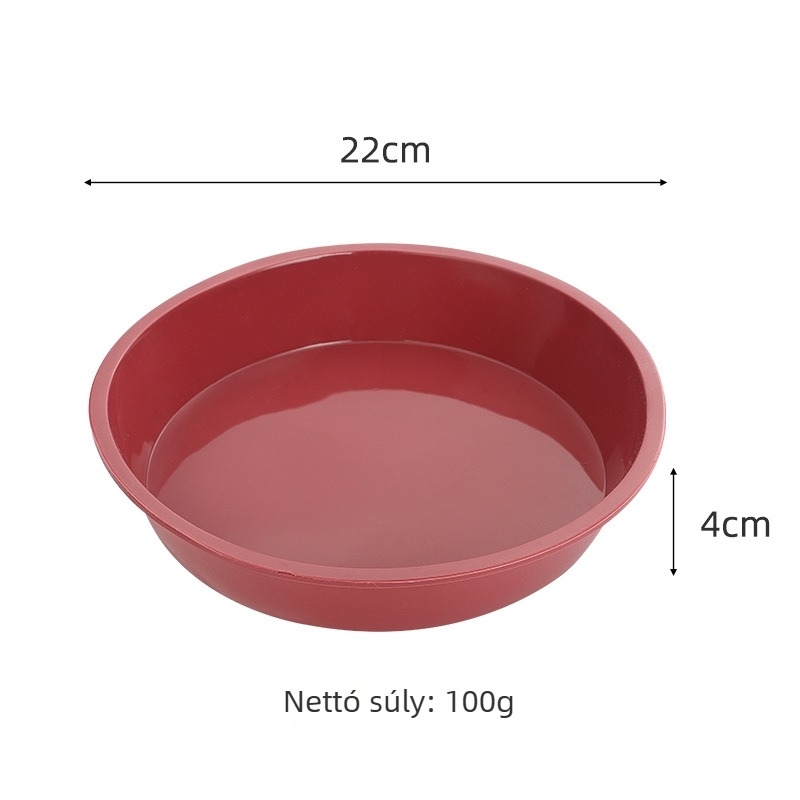 Vörös szilikon tortaforma, kör alakú, 8 hüvelyk, konyhai sütőeszköz