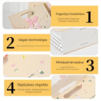 Személyre szabott flip-topp ajándéktáska Velcro-zárással, fehér kartonból készült ajándékcsomagoló táska, elegáns megjelenés
