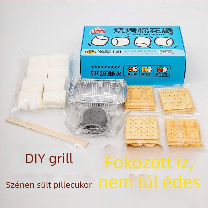 DIY készlet marshmallowhoz szenes grillhez – önmelegedő tűzhellyel, tavaszi kirándulásokhoz és szabadtéri grillhez