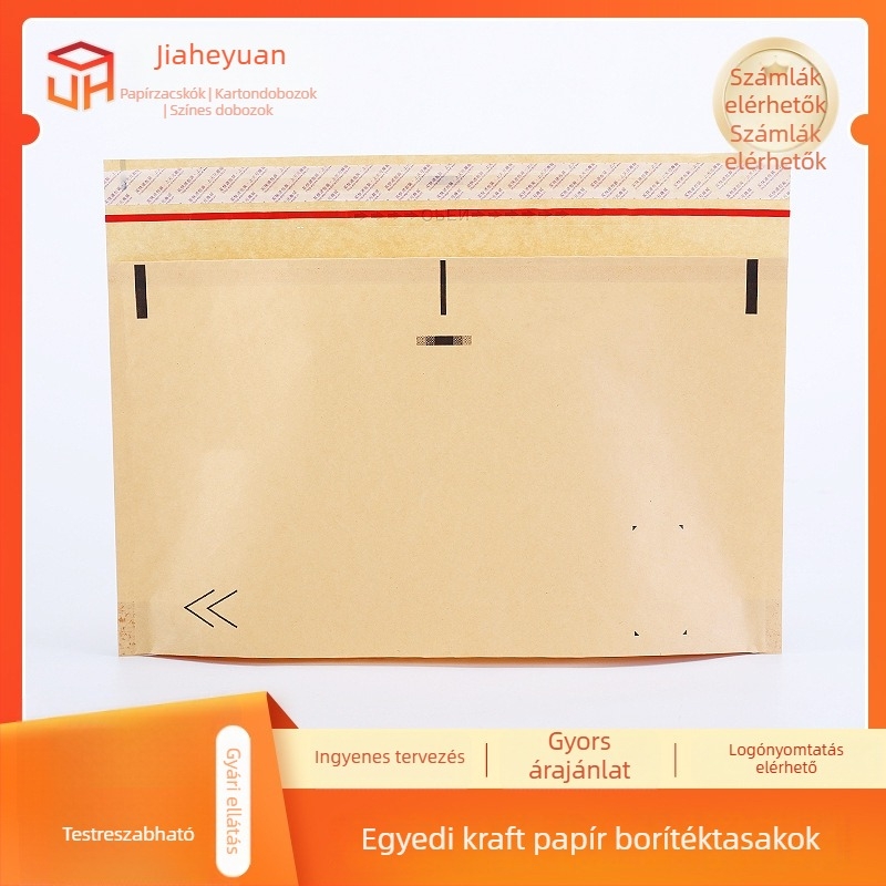 Kraftpapírból készült taska fogantyúval, öntapadós biológiailag lebontható csomagolás ruházathoz és alsóneműkhöz, ajándékcsomagolás