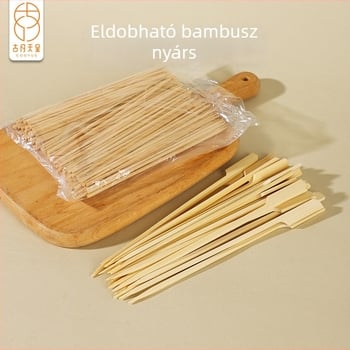 Egyszer használatos bambusz nyársak kereskedelmi felhasználásra – élelmiszer-minőségű nyársak utcai árusoknak, grillezéshez és sütéshez