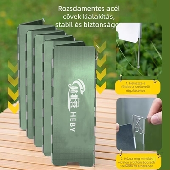 Szélvédő takaró hordozható kemping tűzhelyhez mágneses szélvédőgyűrűvel