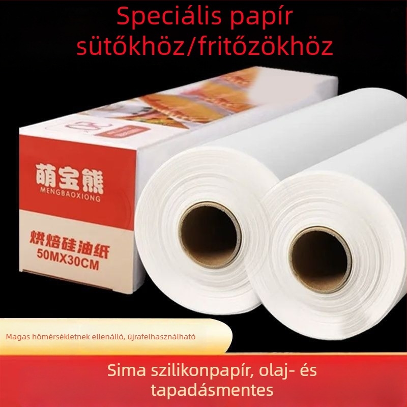 Konyhai extrán vastag szilikon sütőpapír, sütőpapír, zsiradékot felszívó papír, alumíniumfólia a sütőhöz