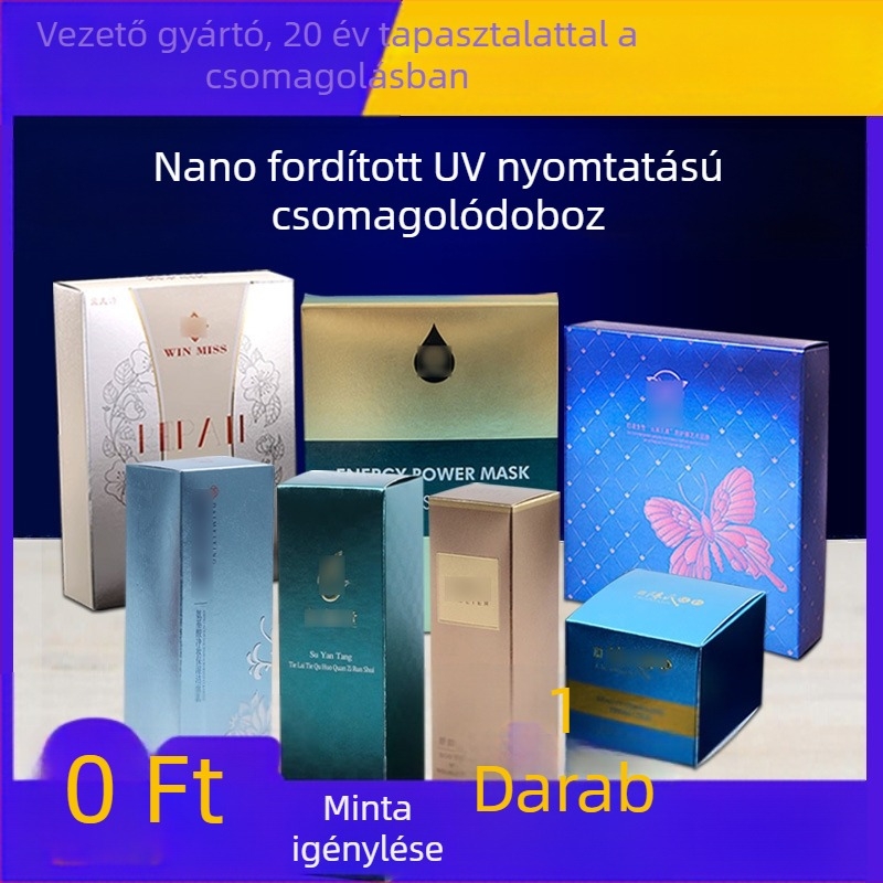 Arany- és ezüstkártyás csomagoló doboz kozmetikai termékekhez, matt felület, nano UV nyomtatás, személyre szabható ajándékdoboz