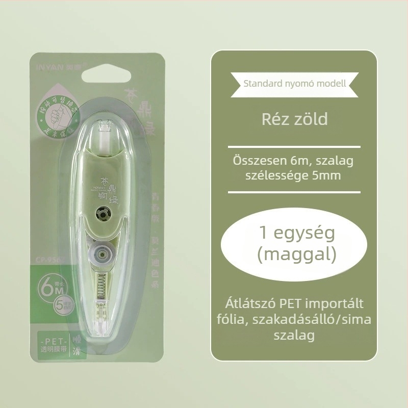 Kreatív, minimalist Push korrigáló szalag, 6 m, hordozható, nagy kapacitású, cserélhető maggal a diákok számára