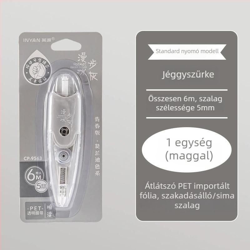Kreatív, minimalist Push korrigáló szalag, 6 m, hordozható, nagy kapacitású, cserélhető maggal a diákok számára