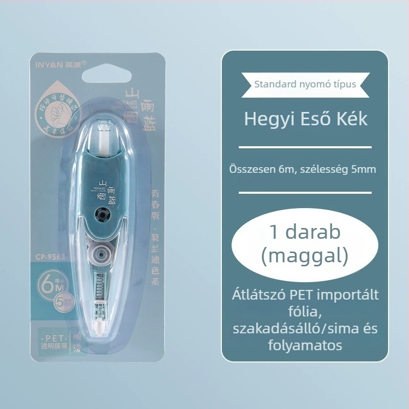 Kreatív, minimalist Push korrigáló szalag, 6 m, hordozható, nagy kapacitású, cserélhető maggal a diákok számára