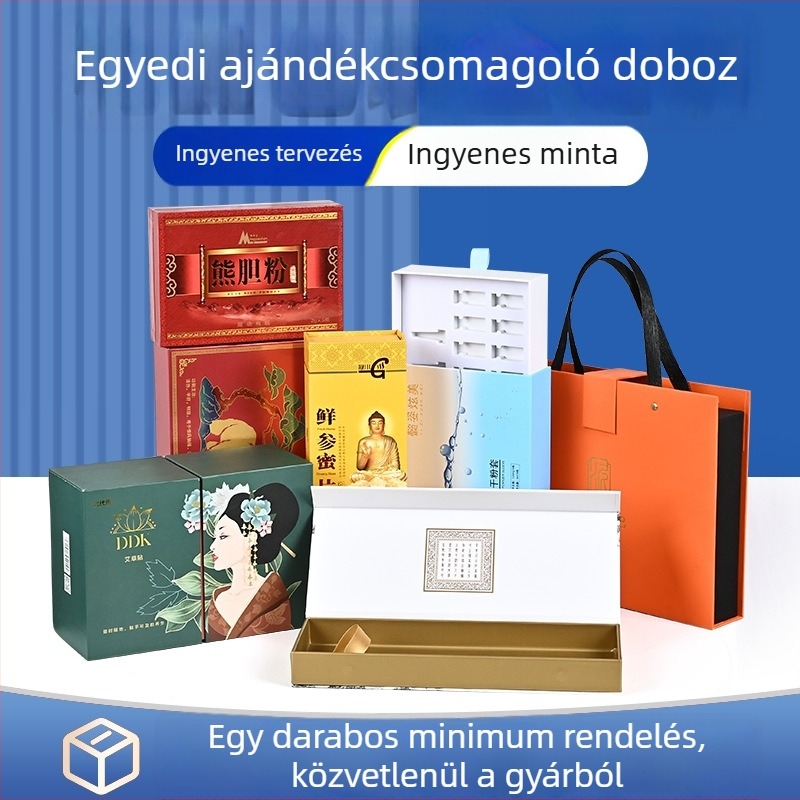 Személyre szabott ajándékdoboza húzható fedéllel, felső- és alsó fedéllel, színes dobozok kozmetikumok, egészségügyi termékek és tea számára